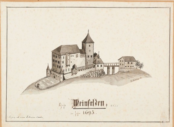 Grafik: Schloss Weinfelden im baulichen Zustand von 1693