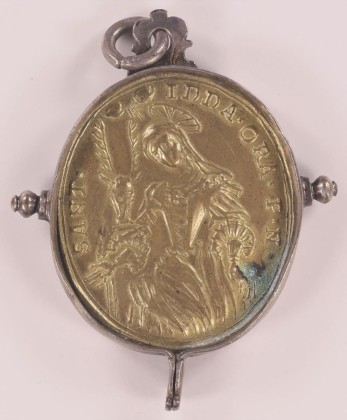 Medaille: Wallfahrtsanhänger des Klosters Fischingen, mit Einfassung und Tragöse, hergestellt in Augsburg, aus der ehemaligen Sammlung von Josef Sager (1905–1964)