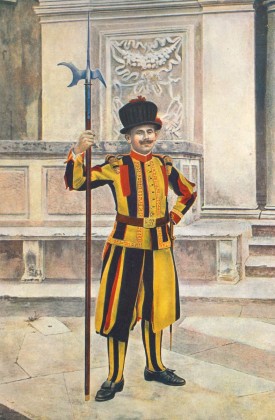  Hellebardier von 1911. Abbildung in: Jules Repond, Le Costume de la Garde Suisse Pontificale et la Renaissance Italienne, Rom 1917, PL. XL., Fig. 132.