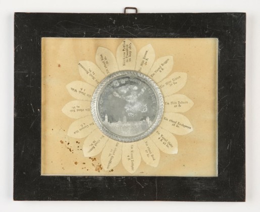 Bild: Collage mit Hungermedaille auf die grosse Teuerung 1816/17, mit Ansicht der Stadt Frauenfeld