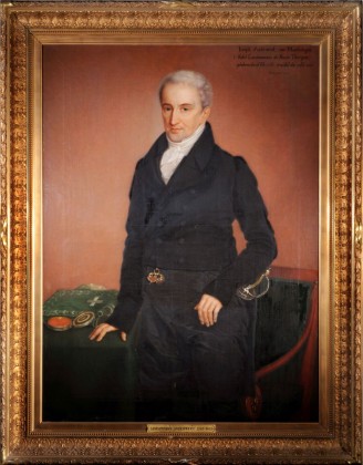 Gemälde: Knieporträt von Joseph Anderwert (1767–1841), Thurgauer Regierungsrat und erster Thurgauer Regierungsvorsitzender im Wechsel mit Johannes Morell
