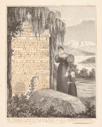 Totengedächtnis: Blatt zum Gedenken an Anna Katharina Imhof, geborene Schmidhauser von Ennetaach (1805–1829)