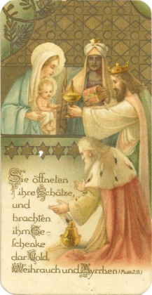 Andachts- bzw. Heiligenbild: Maria mit Jesuskind und den Heiligen Drei Königen