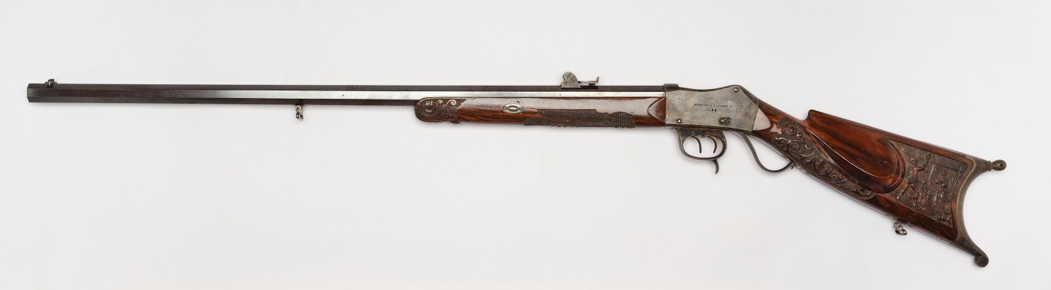 Stutzer, Hinterlader nach dem System Martini, Schützenwaffe mit Senkblockverschluss, Ehrengabe am Eidgenössischen Schützenfest 1872 in Zürich