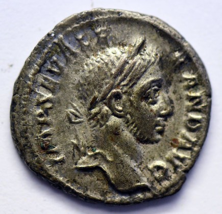 Münze: Denar des römischen Kaiserreichs, geprägt in Rom zur Zeit von Kaiser Severus Alexander (222–235 n. Chr.), Schenkung von Johann Adam Pupikofer (1797–1882)
