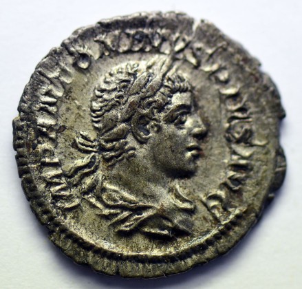 Münze: Denar des römischen Kaiserreichs, geprägt in Rom zur Zeit von Kaiser Elagabalus (218–222 n. Chr.), Schenkung von Johann Adam Pupikofer (1797–1882)