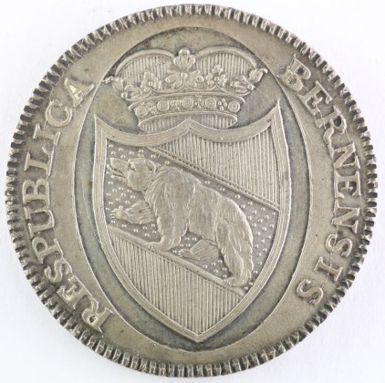 Münze: Sogenannter Neutaler im Wert von 40 Batzen des Kantons Bern, geprägt in Bern, aus der Sammlung von Maria Walenta (1876–1961)