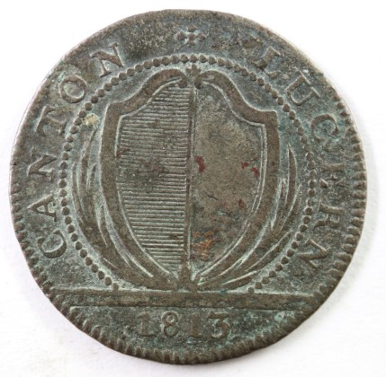 Münze: 1-Batzen-Stück des Kantons Luzern, geprägt in Luzern, vermutlich aus der Sammlung von Maria Walenta (1876–1961)