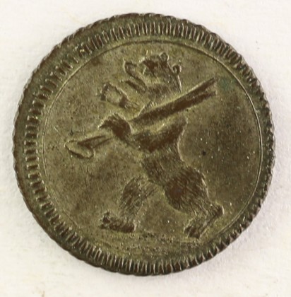 Münze: 1-Pfennig-Stück der Abtei St. Gallen, geprägt in St. Gallen zur Zeit von Fürstabt Beda Angehrn von Hagenwil (1767–1796), aus der ehemaligen Sammlung von Josef Sager (1905–1964)