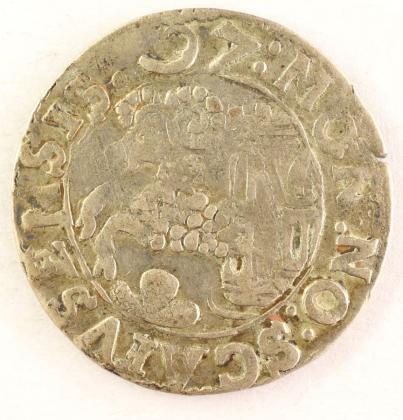 Münze: 1-Groschen-Stück der Stadt Schaffhausen, geprägt in Schaffhausen, aus der numismatischen Sammlung der Familie Bachmann, Besitzerin von Schloss Frauenfeld