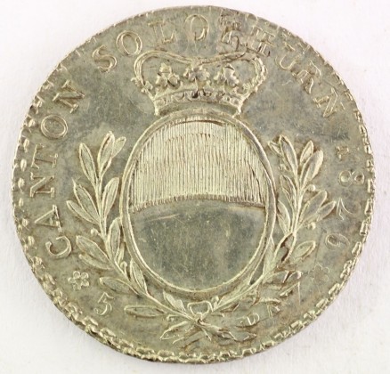 Münze: 5-Konkordatsbatzen-Stück des Kantons Solothurn, geprägt in Solothurn, aus dem Nachlass von Karl Asmund Kappeler (1844–1924), Kaufmann in Kolumbien
