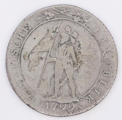 Münze: 5-Batzen-Stück der Helvetischen Republik, geprägt in Bern, aus der Sammlung von Maria Walenta (1876–1961)