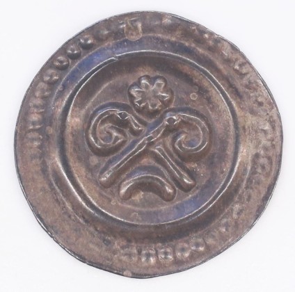 Münze: Pfennig des Bistums Konstanz, geprägt in Konstanz zur Zeit von Bischof Eberhard II. von Waldburg (1248–1274) 