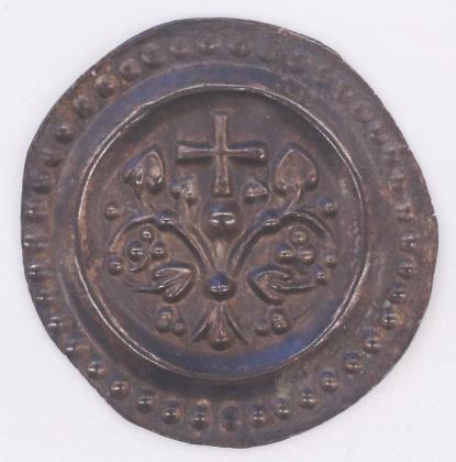Münze: 1-Pfennig-Stück der Abtei Lindau, geprägt in Lindau, aus der ehemaligen Sammlung von Josef Sager (1905–1964)