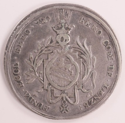 Medaille: 1/2-Michaelspfennig-Stück des Stifts Beromünster, geprägt in Sursee, aus der Sammlung von Maria Walenta (1876–1961)