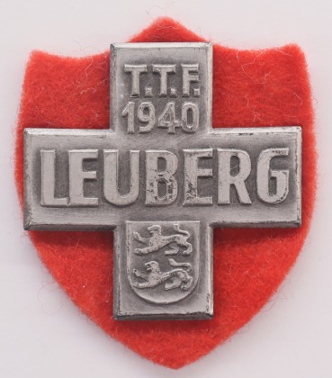 Abzeichen: Abzeichen zum Thurgauer Kantonalturnfest in Leuberg (bei Wuppenau) 1940, herausgegeben vom Komitee des Thurgauer Kantonalturnfests, Herstellungsort unbestimmt