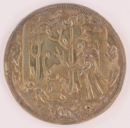 Medaille: Religiöse Medaille auf die Erschaffung der ersten Menschen und den Sündenfall, geprägt in Zürich, aus der numismatischen Sammlung der Familie Bachmann, Besitzerin von Schloss Frauenfeld