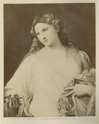 Fotografie: Gemälde «La Flora» vom italienischen Maler Tiziano Vecelli (Tizian) (um 1488/90–1576), aus der Fotografie-Sammlung der Familie Bachmann, Besitzerin von Schloss Frauenfeld