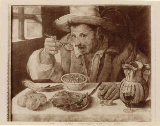 Fotografie: Gemälde «Mangiafagioli» (Der Bohnenesser) vom italienischen Barockmaler Annibale Carracci (1560–1609), aus der Fotografie-Sammlung der Familie Bachmann, Besitzerin von Schloss Frauenfeld