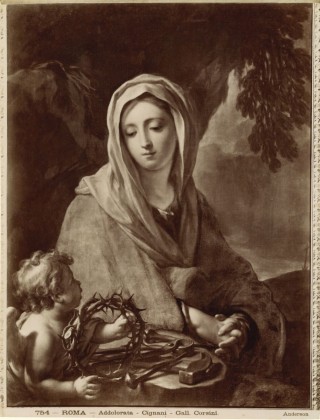 Fotografie: Tafelmalerei «Addolorata» vom italienischen Maler Carlo Cignani (1628–1719), aus der Fotografie-Sammlung der Familie Bachmann, Besitzerin von Schloss Frauenfeld