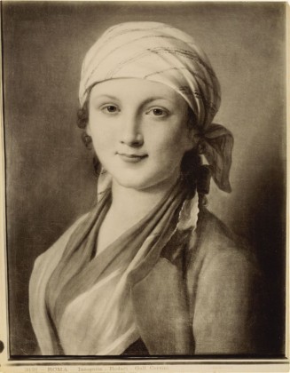 Fotografie: Bildnis einer jungen Frau vom italienischen Maler Pietro Rotari (1707–1762), aus der Fotografie-Sammlung der Familie Bachmann, Besitzerin von Schloss Frauenfeld