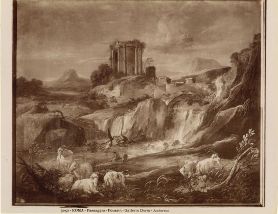 Fotografie: Landschaftsgemälde vom französischen Maler Nicolas Poussin (1594–1665), aus der Fotografie-Sammlung der Familie Bachmann, Besitzerin von Schloss Frauenfeld