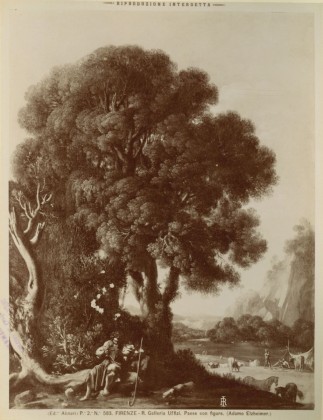 Fotografie: Landschaftsgemälde vom deutschen Maler Adam Elsheimer (1578–1610), aus der Fotografie-Sammlung der Familie Bachmann, Besitzerin von Schloss Frauenfeld