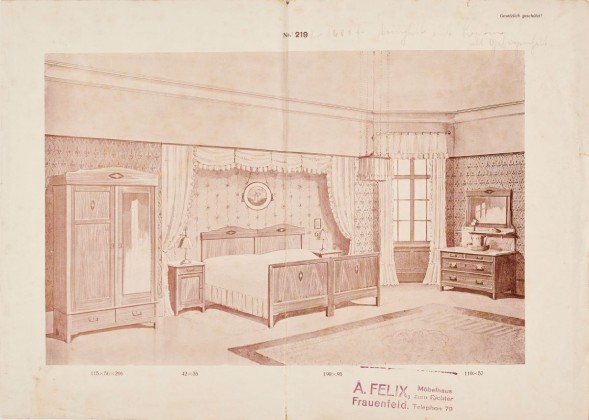 Werbegrafik mit Schlafzimmer von Möbelhaus Felix in Frauenfeld