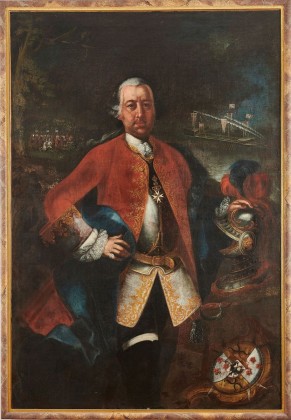 Gemälde: Knieporträt von Franz Friedrich von Hatzfeld-Schönstein, Komtur der Reichsritterkommende Tobel (1747–1767)