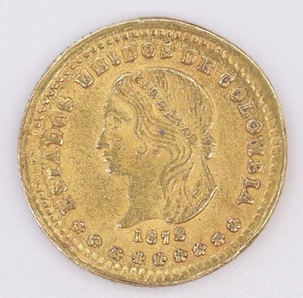 Münze: 1-Peso-Stück der Republik Kolumbien, geprägt in Medellín, aus dem Nachlass von Karl Asmund Kappeler (1844–1924), Kaufmann in Kolumbien