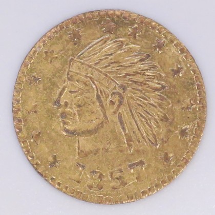 Münze: Token im Wert von 1/2-Dollar-Stück, geprägt in Kalifornien, aus dem Nachlass von Karl Asmund Kappeler (1844–1924), Kaufmann in Kolumbien