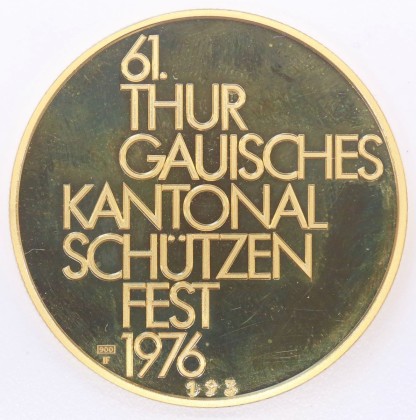Medaille: Medaille auf das 61. Thurgauische Kantonalschützenfest 1976 in Weinfelden, geprägt in Le Locle