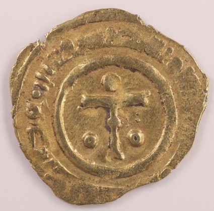 Münze: Tarì d'oro der Grafschaft Sizilien, geprägt in Palermo oder Messina zur Zeit von Graf Roger I. von Kalabrien (1072–1101) 
