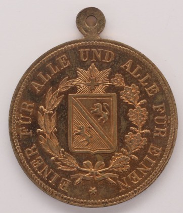Medaille: Medaille auf das Eidgenössische Schützenfest 1890 in Frauenfeld, mit Tragöse