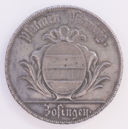 Medaille: Schulprämie für die städtische Schule in Zofingen (AG), sogenannter Psalmenpfennig für Schüler und Schülerinnen, welche die 150 Psalmen Davids auswendig lernen und rezitieren konnten, hergestellt in Bern