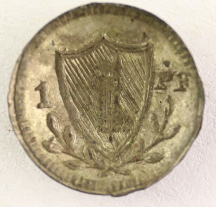 Münze: Pfennig des Kantons St. Gallen, geprägt in St. Gallen, aus dem Nachlass von Karl Asmund Kappeler (1844–1924), Kaufmann in Kolumbien