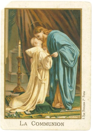 Kleines Andachtsbild: Jesus Christus mit einem Kartäuser, Andenken an die Priesterweihe des Kartäusermönchs François-Marie Hübscher (1864–1941)