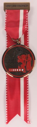 Medaille / Abzeichen: Medaille auf den Frauenfelder Stadtlauf 1991 am Seidenband, hergestellt in Gippingen
