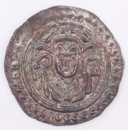 Münze: Pfennig des Bistums Konstanz, geprägt in Konstanz zur Zeit von Bischof Diethelm von Krenkingen (1190–1206) oder Werner von Staufen (1206–1209), aus der ehemaligen Sammlung von Josef Sager (1905–1964)