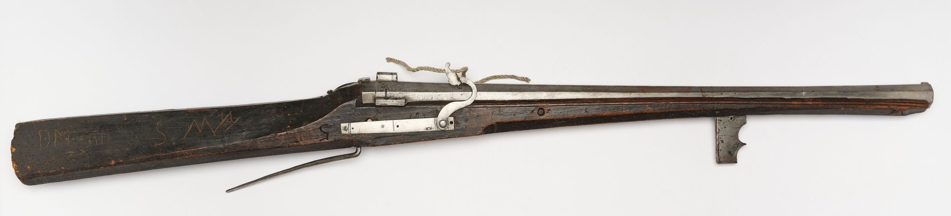 Lunten-Hakenbüchse (Wallbüchse) mit Aarauer Meistermarke, schwerer Vorderlader für die Verteidigung